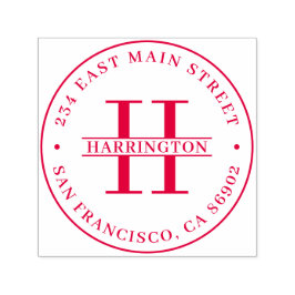 Snyggt Monogram Family Namn Round-Returadress Självfärgande Stämpel