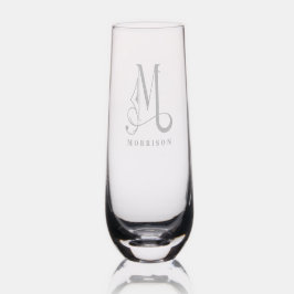 Snyggt Monogram - första M Efternamn redigerbart
