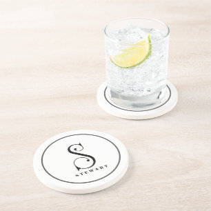 Snyggt Monogram första S, efternamn redigerbart Underlägg