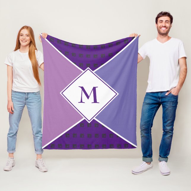 Snyggt MONOGRAM Geometric | Lila Mauve Lilac Fleecefilt (På plats)