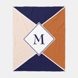 Snyggt MONOGRAM Geometric | Tan Cream i flottan Fleecefilt