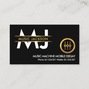 Snyggt Monogram Guld placard Gräns Deejay DJ Visitkort