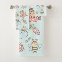 Snyggt monogram handritad konst Rosa Blå Barn