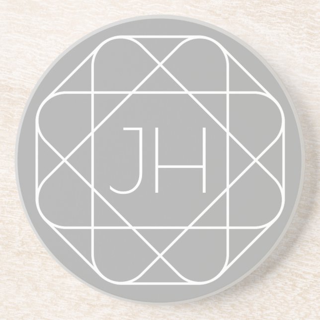 Snyggt monogram, hip logotyp stil vibe | Grå & Vit Underlägg (Framsidan)