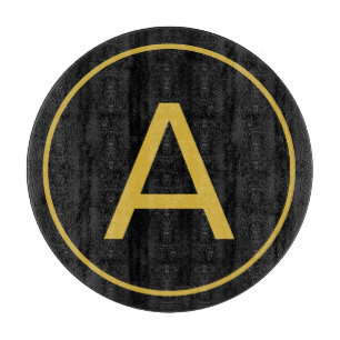Snyggt Monogram Initial Brev Guld Färg Black