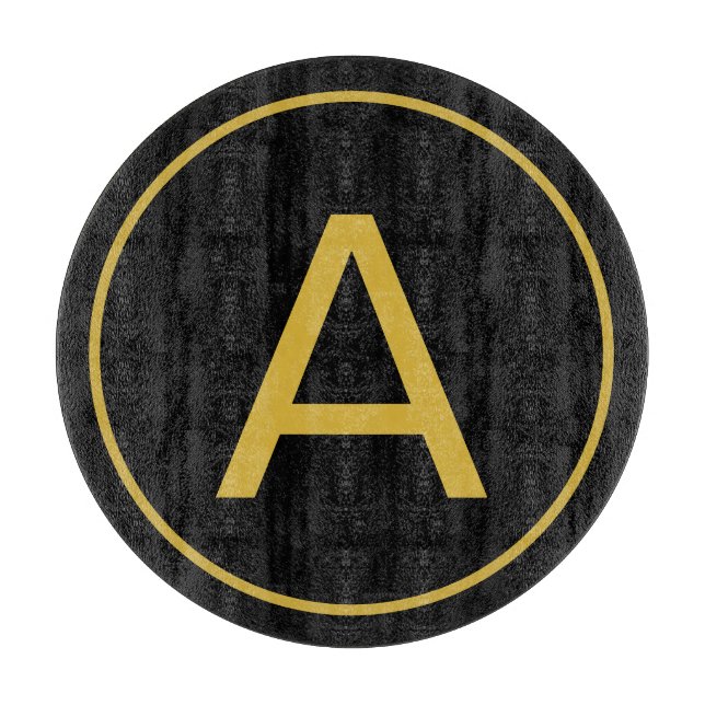 Snyggt Monogram Initial Brev Guld Färg Black (Framsidan)