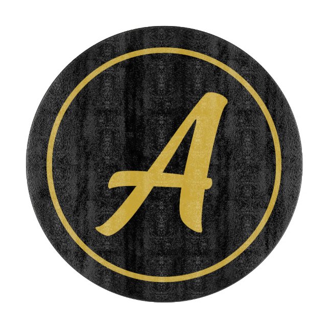 Snyggt Monogram Initial Brev Guld Färg Black (Framsidan)