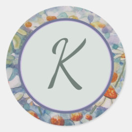 Snyggt Monogram kuvertförsegling Runt Klistermärke