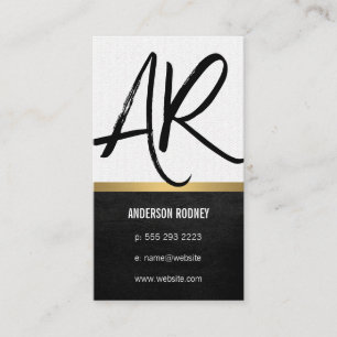 Snyggt Monogram Leather Guld Trim Visitkort