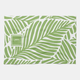 Snyggt Monogram Löv Mönster Plant Älskare Kökshandduk