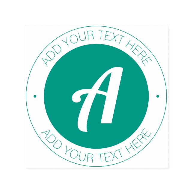 Snyggt Monogram med text eller Lägg till Logotyp Självfärgande Stämpel (Design)