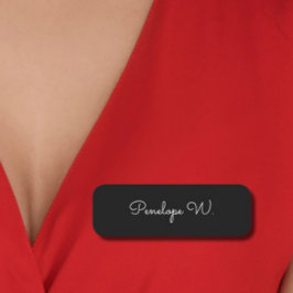 Snyggt Monogram Modern Minimalist Black Script Namnbricka