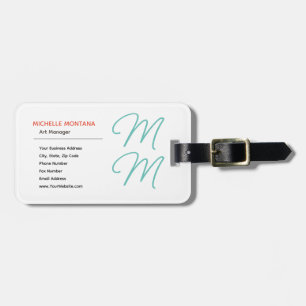 Snyggt Monogram Modern Minimalist Plain Bagagebricka