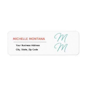 Snyggt Monogram Modern Minimalist Plain Returadress Etikett