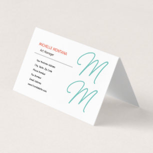Snyggt Monogram Modern Minimalist Plain Visitkort