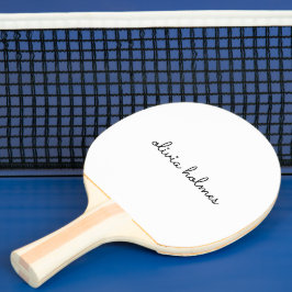 Snyggt Monogram | Modern Minimalistisk vit skript Pingisracket