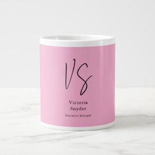 Snyggt Monogram Professionell Ljus rosa Jumbo Mugg