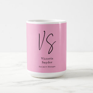 Snyggt Monogram Professionell Ljus rosa Kaffemugg
