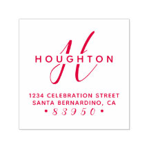 Snyggt Monogram-Returadressen Namn i skriptfamilje