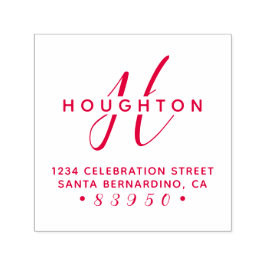 Snyggt Monogram-Returadressen Namn i skriptfamilje Självfärgande Stämpel