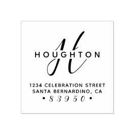 Snyggt Monogram-Returadressen Namn i skriptfamilje Stämpel