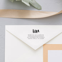 Snyggt Monogram Script Namn Returadress