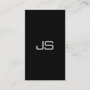 Snyggt Monogram svart, vit, modern, elegant design Visitkort