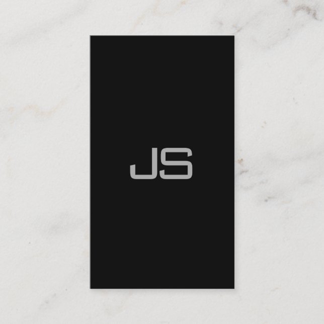 Snyggt Monogram svart, vit, modern, elegant design Visitkort (Framsida)