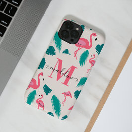 Snyggt Monogram Tropical Löv Shock rosa Flamingo