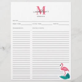 Snyggt Monogram Tropical Rosa Flamingo Recipe