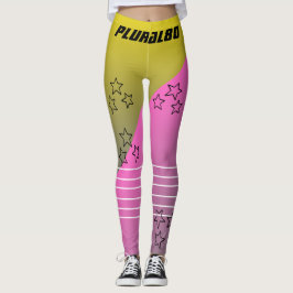 Snyggt Monogrammad rosa gult-övertoningsworkout Leggings