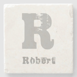 Snyggt Monogrammad Template Elegant Brev Marble Stenunderlägg