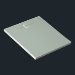 Snyggt Monogrammed Namn Chic Sage Grönt Anteckningsblock<br><div class="desc">Snyggt Monogrammed Namn i Anteckningsblocket Sage Grönt</div>