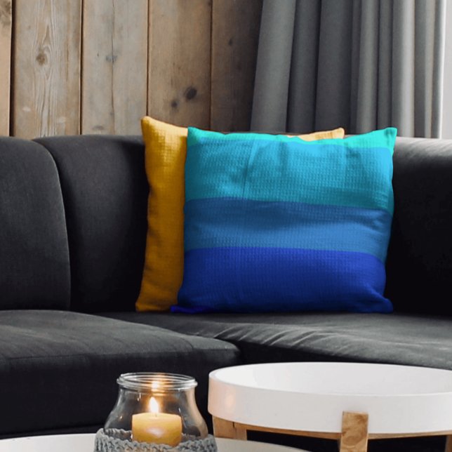 Snyggt, monokrom blå rand mönster kudde (Skapare uppladdad)