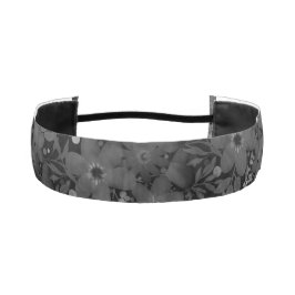 Snyggt Monokromt Blommönster, svart/Grått