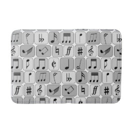 Snyggt Monokromt geometriskt Musik noter Mönster Badrumsmatta