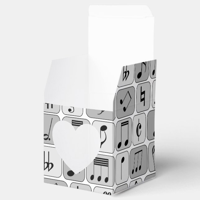 Snyggt Monokromt geometriskt Musik noter Mönster Presentaskar (Öppnad)