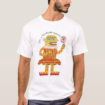 Snyggt monster rolig naiv konst t-shirt