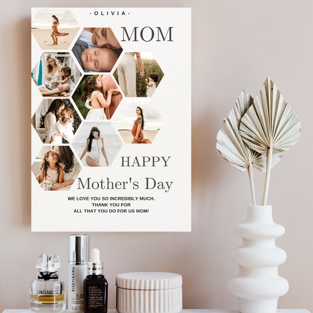 Snyggt mor Photo Collage elegant Julkort (Skapare uppladdad)