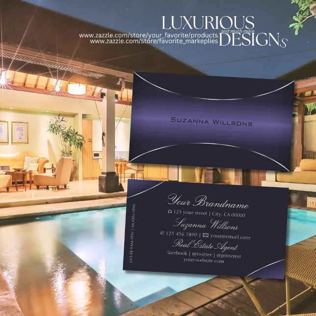 Snyggt Mörk blått med fångsten Silver Gräns Öga Visitkort (Skapare uppladdad)