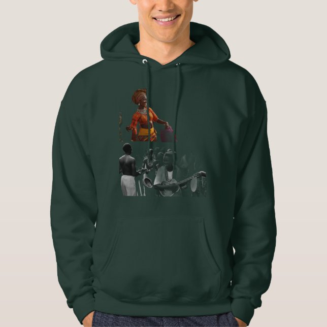 "Snyggt Mörk grönt T-Shirt Hoodie - Comfortable (Framsida)