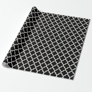 Snyggt Moroccan Ivory Quatrefoil Mönster Bröllop Presentpapper
