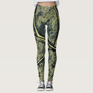 Snyggt Moss Grönt Löv Leggings