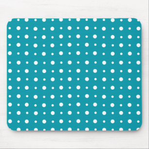 Snyggt Mousepad, White Polka dots, Teal Musmatta