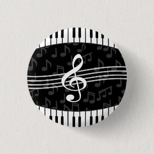 Snyggt Musik noter Treble Clef och Piano Nycklar Knapp