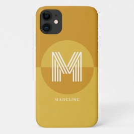 Snyggt Mustard Gult Geometric Modern Monogram