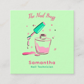 Snyggt Nail Technician Affärskort Set Fyrkantigt Visitkort