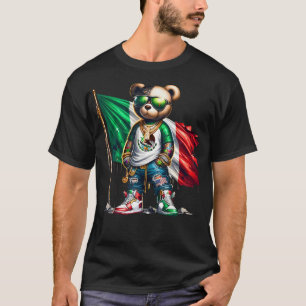 Snyggt Nalle Mexikanska Flagga Mexiko T Shirt