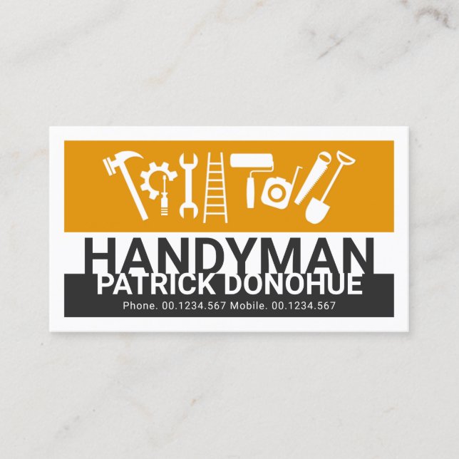 Snyggt Namn Handyman Signage Master Builder Visitkort (Framsida)