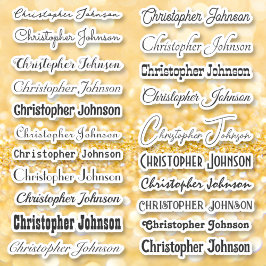 Snyggt Namn Namnteckning Svart textskript Klipp ut Klistermärken